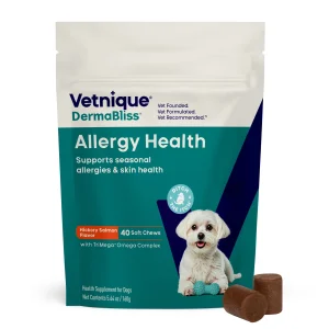 Vetnique DermaBliss Allergy & Itch Relief Soft Chews for Dogs, Hickory Salmon, 40ct